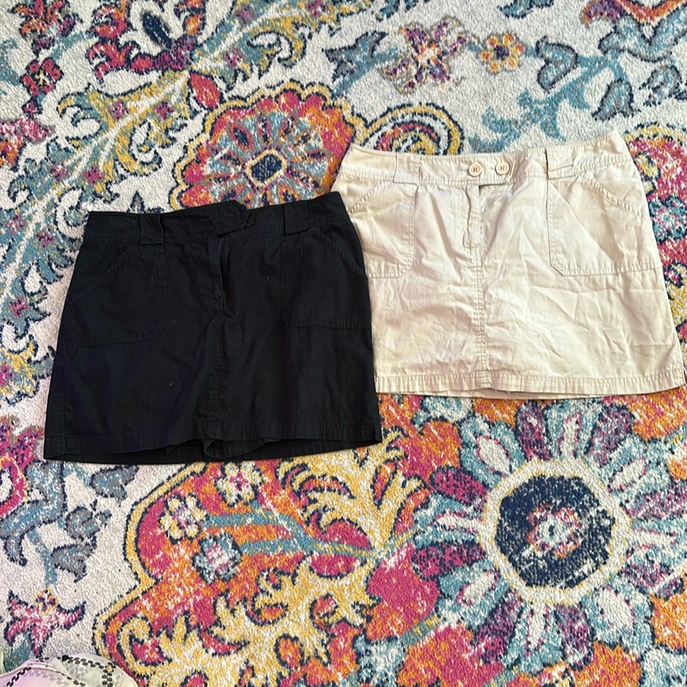 New York and company two (2) mini skorts black and khaki tan size 12